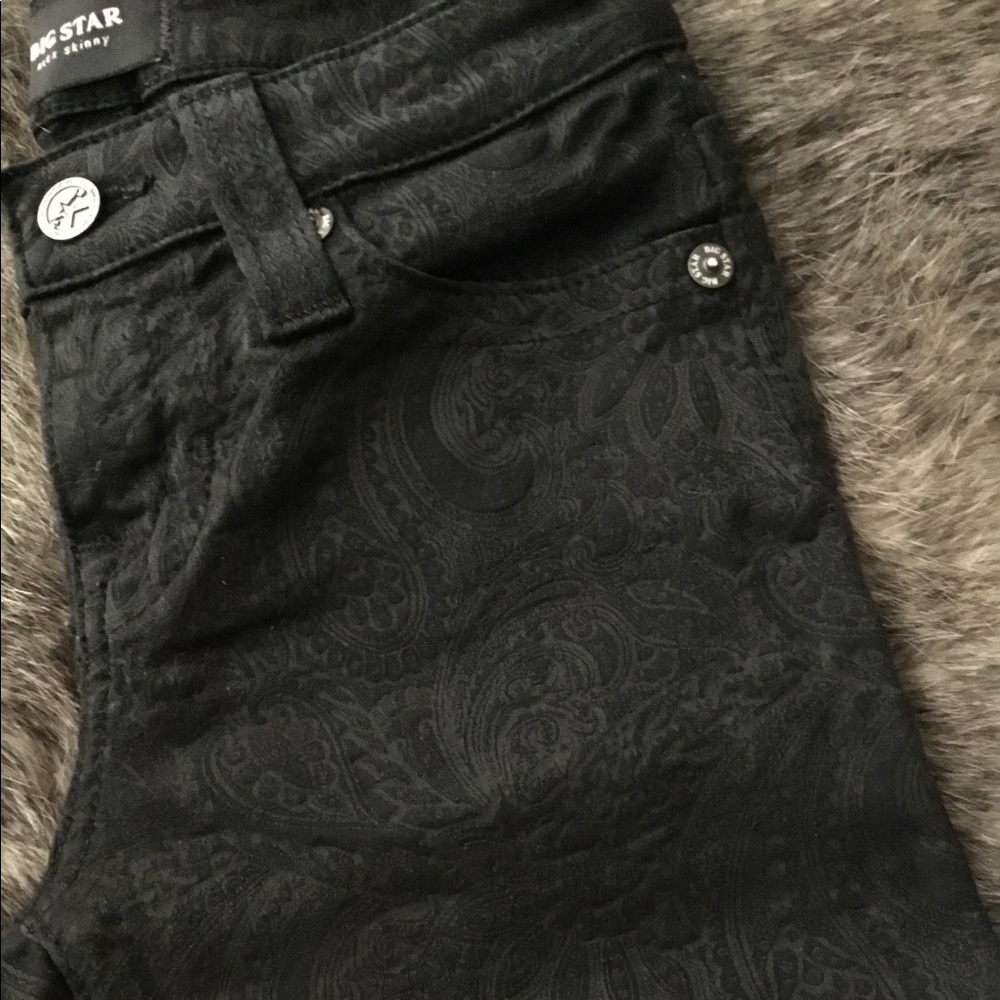 Big Star Black Patterned Skinny Jeans